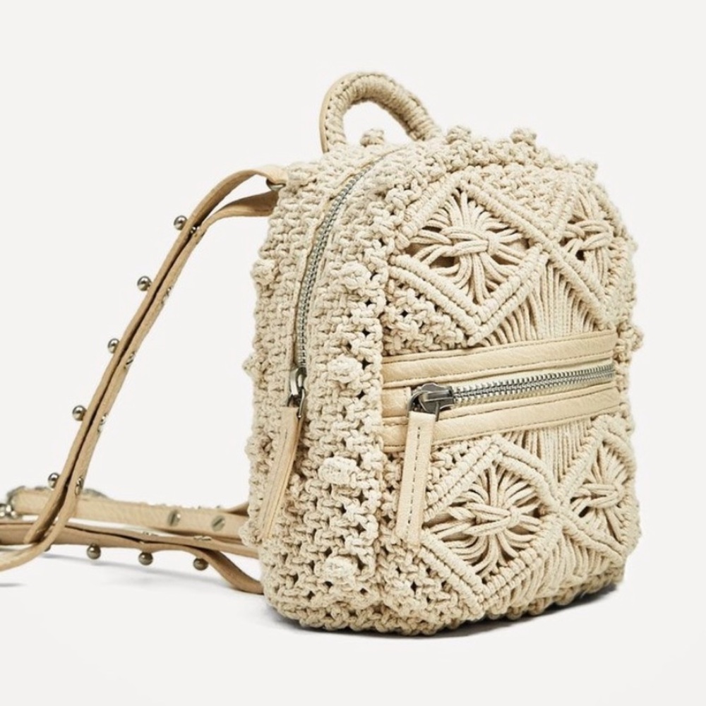 Zara mini macrame backpack